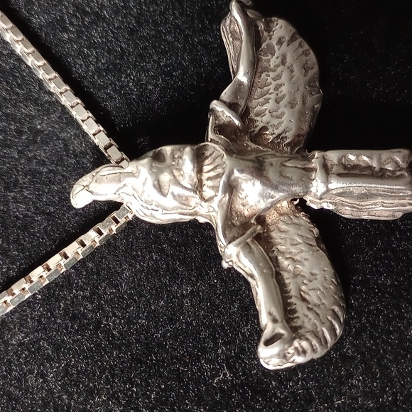 Sterling Silver Eagle Tribal Kachina Pendant Necklace - Picture 4 of 14